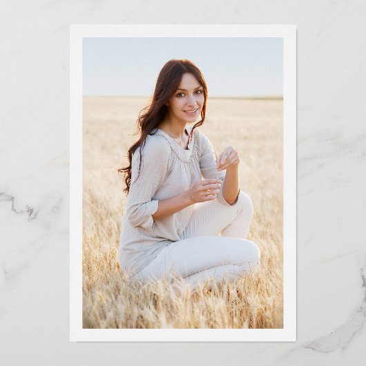 Ouders Wit & Folie Foto Afstuderen Aankondiging (Achterkant)