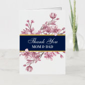 Ouders Woeddag Floral Hartelijk dank Folie Wenskaart (Voorkant)