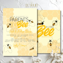 Ouders worden bij Honey Comb Baby Shower Uitnodigi