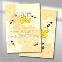 Ouders worden bij Honey Comb Baby Shower Uitnodigi