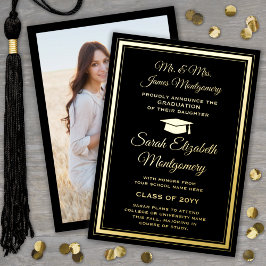 Ouders Zwart & Folie Foto Afstuderen Aankondiging