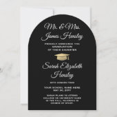 Ouders Zwart & Goud Foto Afstuderen Aankondiging (Voorkant)