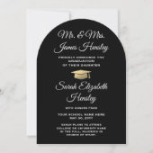 Ouders Zwart & Goud Foto Afstuderen Aankondiging (Voorkant)