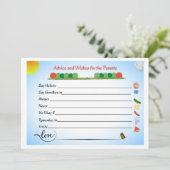 Ouderschap Advies Kaart voor Baby shower, Caterpil (Staand voorkant)