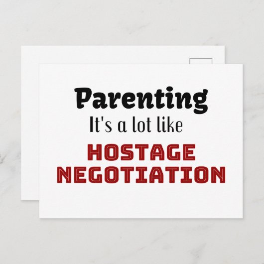 Ouderschap...Het is een soort gijzelonderhandeling Briefkaart (Voorkant / Achterkant)