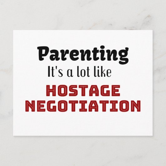 Ouderschap...Het is een soort gijzelonderhandeling Briefkaart (Voorkant)