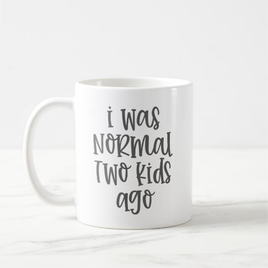 Ouderschap humor grappig ik was normaal twee Kinde Koffiemok (Links)