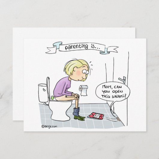 Ouderschap is... nooit saai briefkaart (Voorkant / Achterkant)