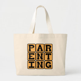 Ouderschap, mama of papa grote tote bag