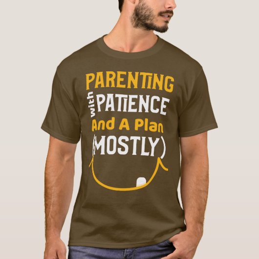 Ouderschap met geduld en een plan, mama en papa t-shirt (Voorkant)