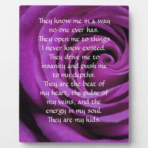 Ouderschap Plaque met gedicht Fotoplaat