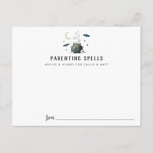 Ouderschap Spells Halloween Baby shower Advies Kaa Informatiekaartje (Voorkant)