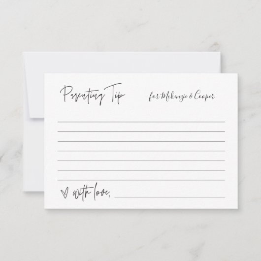 Ouderschap Tip Baby shower Game Kaart G400 (Voorkant)