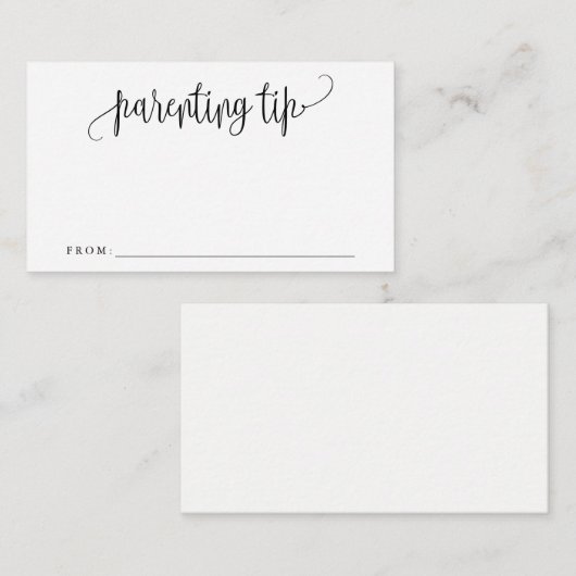 Ouderschap Tip Jar Kaarten, Minimalistisch advies  Informatiekaartje (Voorkant / Achterkant)