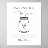 Ouderschap Tips Baby shower Decor Game G400 Poster (Voorkant)