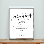 Ouderschap Tips Baby shower Sign Poster