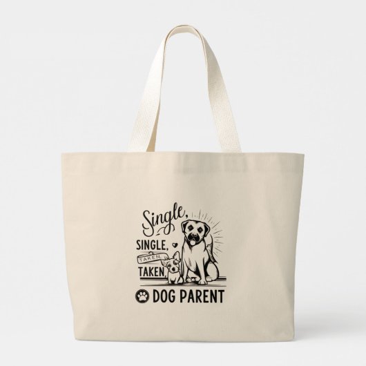 Ouderstatus hond grote tote bag (Achterkant)