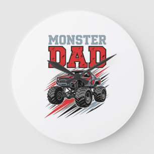 Ouderwet monster vintage monstertruck shirt ontwer grote klok