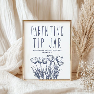 Ouderwetenswaardigheden Potje Baby Shower Bord Vin Poster