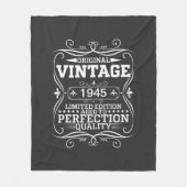 Ouderwets 1945 80ste verjaardag Verouderd tot perf Fleece Deken (Voorkant)