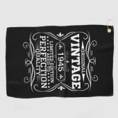 Ouderwets 1945 80ste verjaardag Verouderd tot perf Golfhanddoek (Horizontaal)