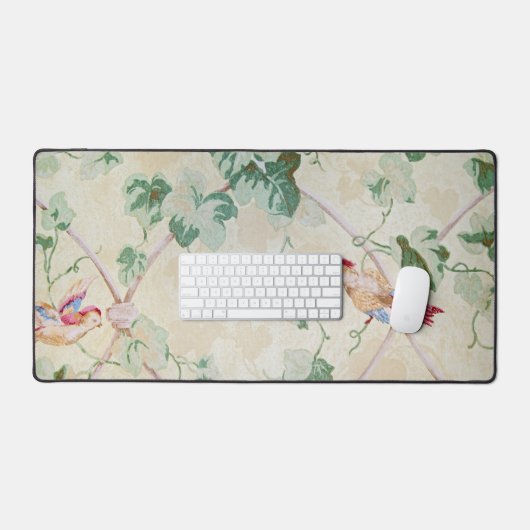 Ouderwets behang van vogels en Ivy Bureaumat (Keyboard & Muis)