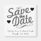 Ouderwets bewaar de datummagneet (grijs / zwart) magneet (Voorkant)