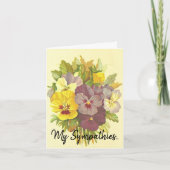 Ouderwets, Bloemen, Begrafenis Condoleances Kaart (Voorkant)