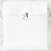 Ouderwets bruiloft paar dansen ronde sticker (Tas)