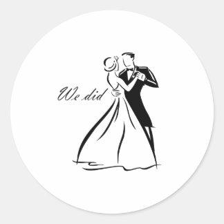 Ouderwets bruiloft paar dansen ronde sticker
