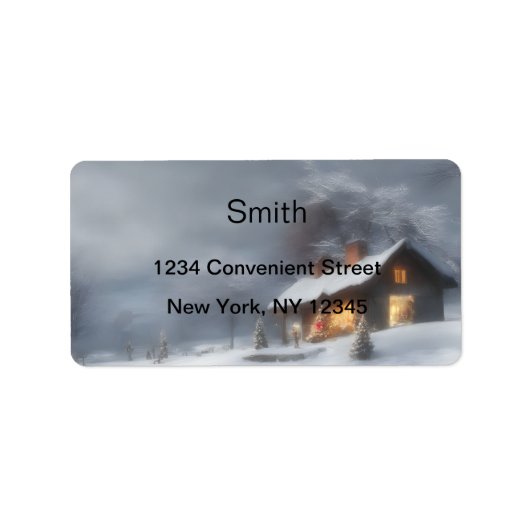Ouderwets Christmas Return Address Label (Voorkant)