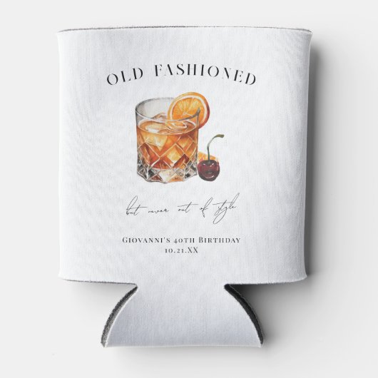 "Ouderwets" Cocktail Verjaardag Blikjeskoeler (Voorkant)