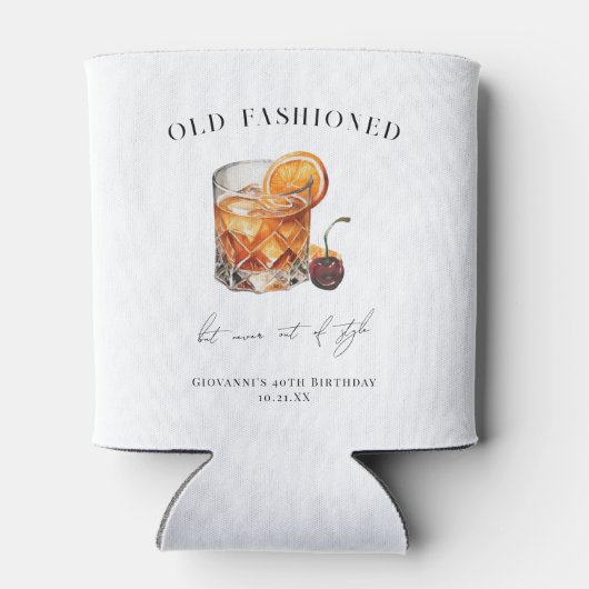 "Ouderwets" Cocktail Verjaardag Blikjeskoeler (Achterkant)