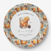 "Ouderwets" Cocktail Verjaardag Papieren Bordje (Voorkant)