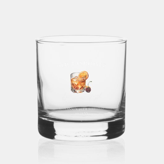 "Ouderwets" Cocktail Verjaardag Whisky Glas (Voorkant)