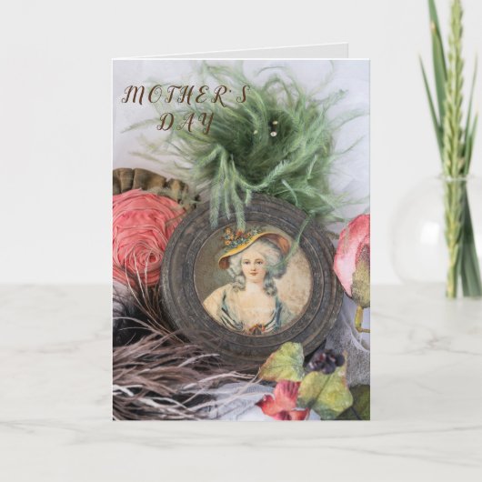 Ouderwets dame mam Victoriaans Moederdag Kaart (Voorkant)