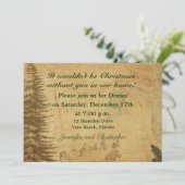 Ouderwets design kerstdiner kaart (Staand voorkant)