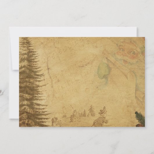 Ouderwets design kerstdiner kaart (Achterkant)