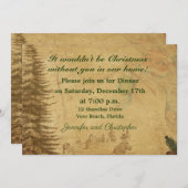 Ouderwets design kerstdiner kaart (Voorkant / Achterkant)