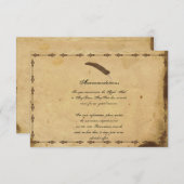 Ouderwets Elegance Perkament Bruiloft invoegen Informatiekaartje (Voorkant / Achterkant)