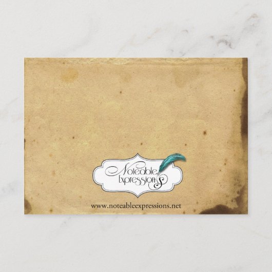 Ouderwets Elegance Perkament Bruiloft invoegen Informatiekaartje (Achterkant)