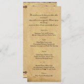 Ouderwets Elegance Perkament Bruiloft Menu (Voorkant / Achterkant)