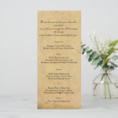 Ouderwets Elegance Perkament Bruiloft Menu (Staand voorkant)