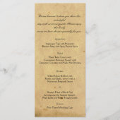 Ouderwets Elegance Perkament Bruiloft Menu (Voorkant)