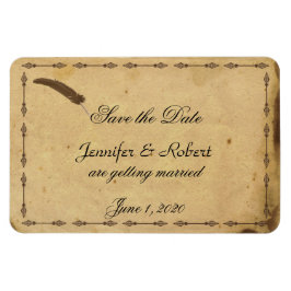 Ouderwets Elegance Perkament Save the Date Magneet