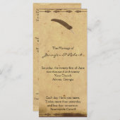 Ouderwets Elegance Perkament Trouwprogramma Programmakaart (Voorkant / Achterkant)