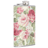 Ouderwets Elegant Roze en Rode Rozen Heupfles (Rechts)