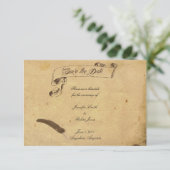 Ouderwets Elegantie Bewaar de Datum Save The Date (Staand voorkant)