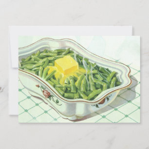 Ouderwets eten, groene bonencasserole met boter