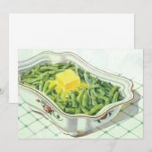 Ouderwets eten, groene bonencasserole met boter (Voorkant / Achterkant)